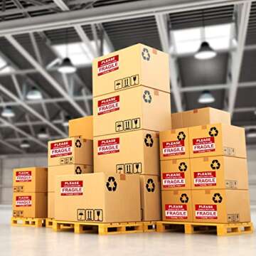 Batrical 1000 Fragile Shipping Labels - Easy Peeling