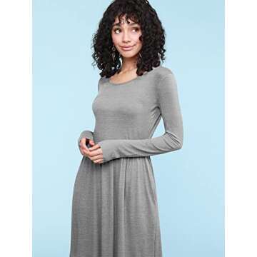 Lock and Love LL Women's Comfy Casual Short Sleeve Flowy Dresses Loose Plain Dress with Pockets