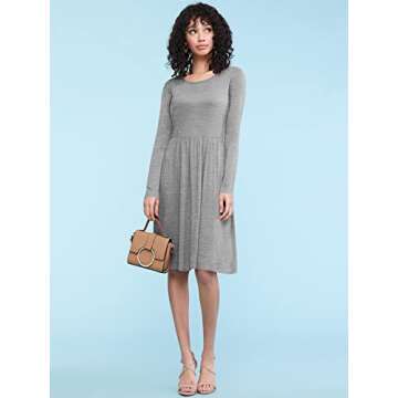 Lock and Love LL Women's Comfy Casual Short Sleeve Flowy Dresses Loose Plain Dress with Pockets