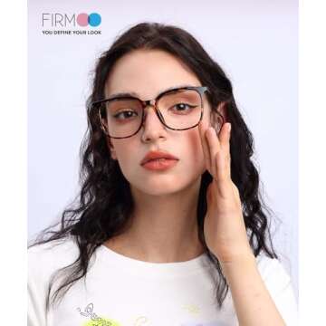 Firmoo Blue Light Blocking Glasses - Tortoise Square Design for Eye Comfort