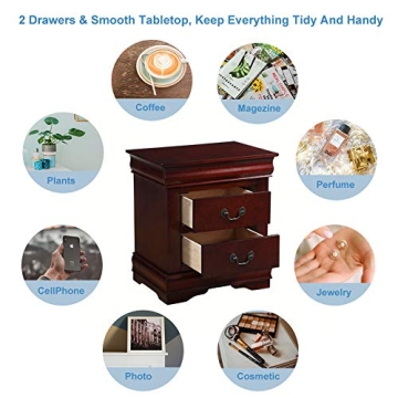 Henf Nightstand with 2 Drawers for Elegant Storage Solutions