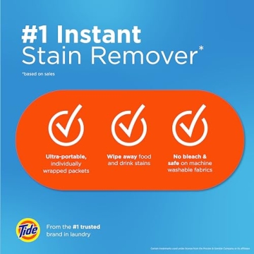 Tide Stain Remover Wipes, Instant Stain Remover for Clothes