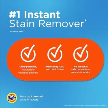 Tide Stain Remover Wipes, Instant Stain Remover for Clothes