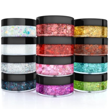 YGQQOY Holographic Body Glitter Gel - 12 Bold Colors for Festivals