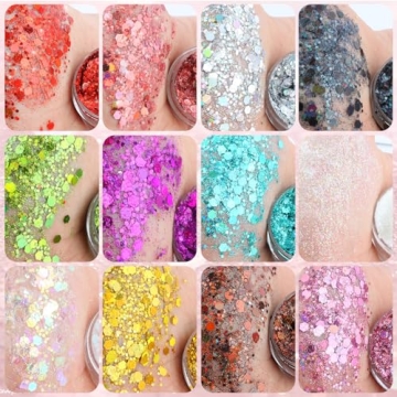 YGQQOY Holographic Glitter Gel - Vibrant 12 Color Options