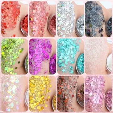 YGQQOY Holographic Glitter Gel - Vibrant 12 Color Options