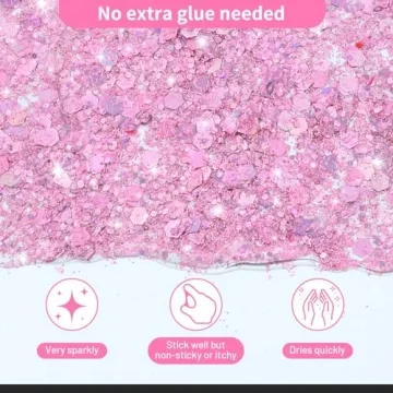 YGQQOY Holographic Glitter Gel - Vibrant 12 Color Options