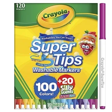 Crayola Super Tips Marker Set - 120 Washable Markers for Kids