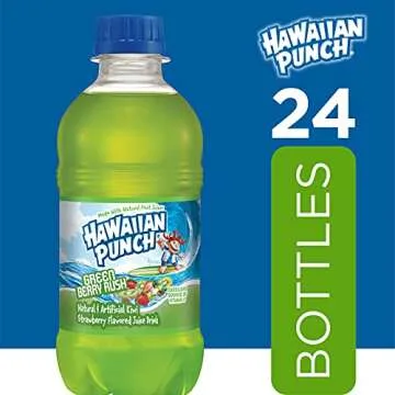 Hawaiian Punch Green Berry Rush Fruit Juice Drink, 10 Fl Oz Bottles, 24 Count (4 Packs Of 6), Ready-to-drink, On-the-go, Caffeine-free, Carbonation-free, Gluten-free, Excellent Source Of Vitamin C