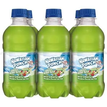 Hawaiian Punch Green Berry Rush Fruit Juice Drink, 10 Fl Oz Bottles, 24 Count (4 Packs Of 6), Ready-to-drink, On-the-go, Caffeine-free, Carbonation-free, Gluten-free, Excellent Source Of Vitamin C