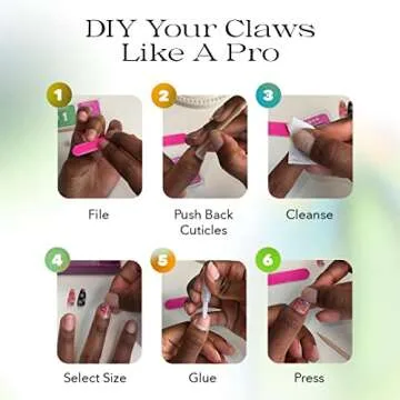 FYC 5 in 1 Long Press on Nails Set, 24 PCS Fake Nails, 12 Sizes Reusable French Tip False Nails | Super Strong Stick on Nails with Glue, 2 Pads, Mini File, Cuticle Stick, Jelly Glue Stickers (Multi)