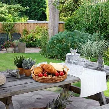 Handmade Rattan Round Basket Serving Tray - Versatile & Stylish