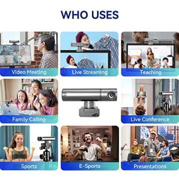 AICOCO 2K Webcam with AI Tracking and Gesture Control