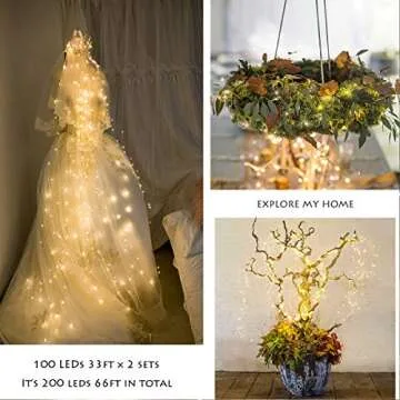 BINZET Solar String Lights - 66ft, 200 LED Magic