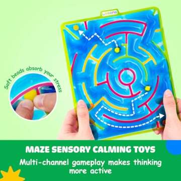 LESONG Sensory Toys for Kids with Autism: Gel-Filled Colorful Maze Sensory Fidget Toys for Classroom...