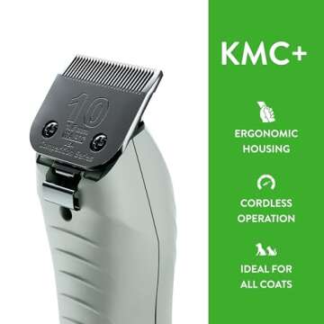 Wahl Professional Animal KMC+ 2-Speed Cordless Clipper (3025661) - Detachable Blade Pet & Dog Clipper Kit - Patented Ergonomic Housing Design - Teal
