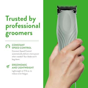 Wahl Professional Animal KMC+ 2-Speed Cordless Clipper (3025661) - Detachable Blade Pet & Dog Clipper Kit - Patented Ergonomic Housing Design - Teal