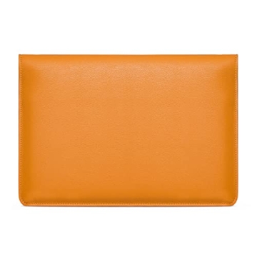 Comfyable Laptop Sleeve 14 & 13 Inch Compatible with MacBook Pro 14 Inch M2 2023 & MacBook Pro 13 Inch, MacBook Air M2 M1, Faux Leather Envelope Portfolio Computer Case, Golden Brown