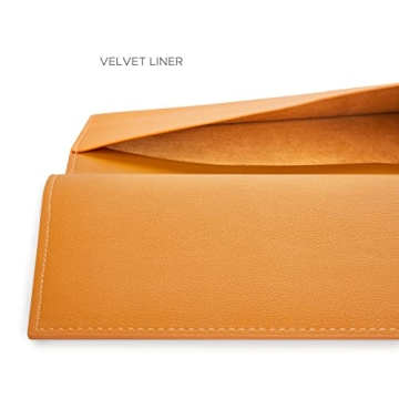 Comfyable Laptop Sleeve 14 & 13 Inch Compatible with MacBook Pro 14 Inch M2 2023 & MacBook Pro 13 Inch, MacBook Air M2 M1, Faux Leather Envelope Portfolio Computer Case, Golden Brown