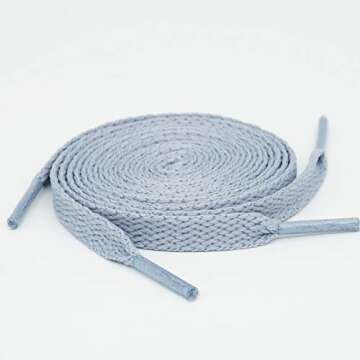 Stepace [2 Pairs Flat Shoe Laces for Sneakers 5/16" Width 30"-72" Length 26 Color Shoelaces Coral Blue 36"(91 cm)