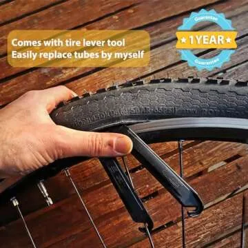 26x4 Fat Bike Inner Tube: Hycline 2-Pack Electric Fat Tire Tubes AV 32mm Schrader Valve, Premium Butyl Rubber Puncture Resistant Replacement Tubes with 2 Tire Levers