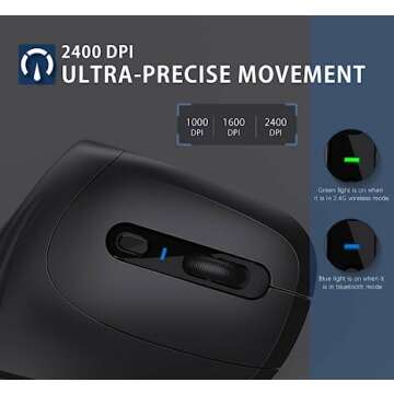 Bluetooth Ergo Mouse for Comfort and Precision