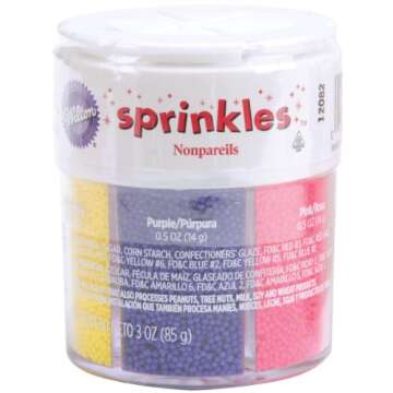 Wilton Nonpareils 6 Mix Sprinkle Assortment Baking Supplies, 3/(85 g), Orange, Kosher