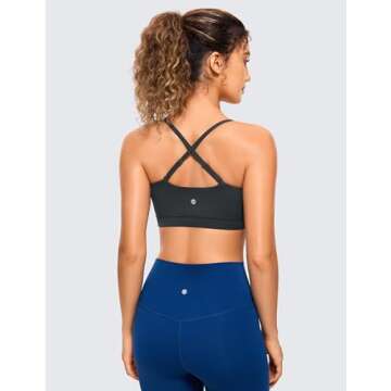 CRZ YOGA Butterluxe Adjustable Sports Bra - Padded Wireless Square Neck
