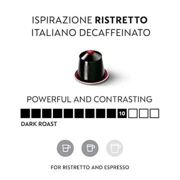 Nespresso Capsules Original Line, Ristretto Decaffeinato, Dark Roast Coffee, 50 Count Coffee Pods