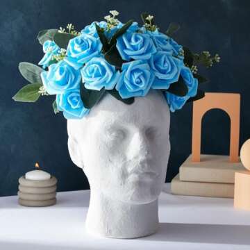 Juvale Male Foam Head Form, Mannequin Display for Masks, Hats, Wigs, Halloween Decoration (White, 9x11 in)