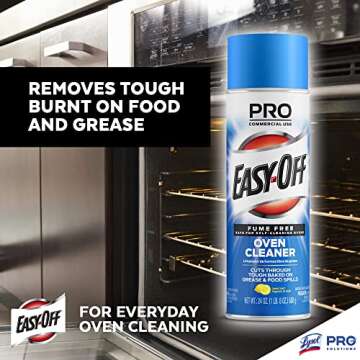 Easy Off Pro Fume Free Oven Cleaner, Destroys Tough Burnt on Food and Grease, Lemon Scent, 24 oz., 2 Count