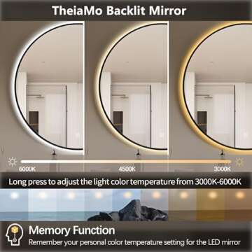 TheiaMo 32" LED Backlit Bathroom Mirror for Modern Homes