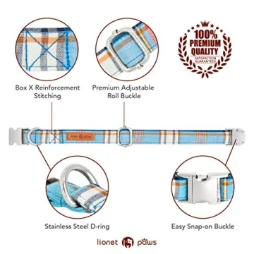 Stylish Lionet Paws Dog Collar with Bowtie for Male Dogs