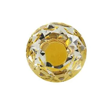 DEELF OUTLET 26 Packs Crystal Cabinet Knobs Drawer Pulls and Knobs Kitchen Cabinet Knobs Diamond Dresser Knobs Crystal Knobs for Drawers - 30 mm Clear Glass Cabinet Knobs with Gold Base