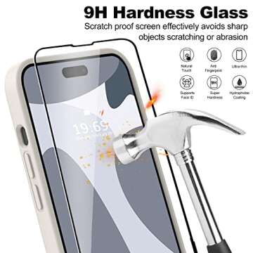 Vooii Compatible with MagSafe iPhone 14 Pro Max Magnetic Case, [9H Screen Protector] [Camera Protective] [Soft Microfiber Lining] Liquid Silicone Shockproof Case for iPhone 14 Pro Max - Stone