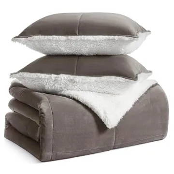 UGG 00435 Blissful King Comforter Set Reversible Soft Microfiber 3 Pieces Comforter and Pillowcases ...