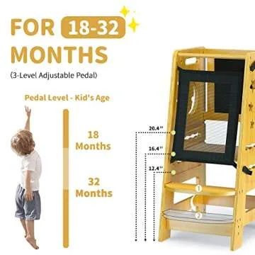 TOETOL Kids Kitchen Step Stool with Activity Board