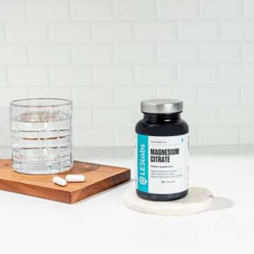 LES Labs Magnesium Citrate – Stress Relief, Restful Sleep, Heart Health, Metabolism, Nerve & Muscle Function – Non-GMO Supplement – 120 Capsules