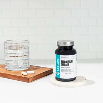 LES Labs Magnesium Citrate – Stress Relief, Restful Sleep, Heart Health, Metabolism, Nerve & Muscle Function – Non-GMO Supplement – 120 Capsules