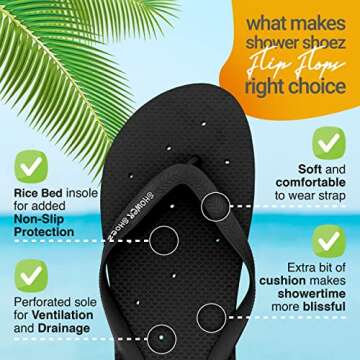 Shower Shoez Women's Non-Slip Water Sandals for Summer