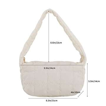 YCPURSEDN Puffer Bag for Women -Candy Colored Mini Quilted Down Satchel Handbags for Shopping,Walk(W...