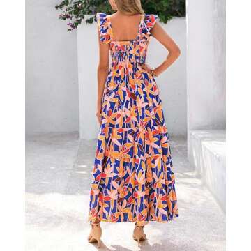 dowerme Summer Dress for Women - Casual Floral Maxi Dress