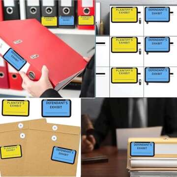 Legal Yellow Plaintiff's Exhibit Blue Defendant's Exhibit Stickers 1.65 X 1 Inches - Color-Coded Exh...