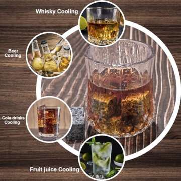 Whiskey Stones Gifts for Men, Anniversary Birthday Gifts White Elephant Gifts for Adult Men Him Dad Husband, Whiskey Glasses Set of 2 with Chilling Rocks, Bourbon Gifts Wooden Box