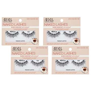 Ardell Strip Lashes Naked Eye Lashes 429 with Invisiband - Natural Look False Eyelashes for Full Vol...