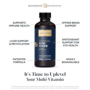 Quicksilver Scientific Liposomal Ultra Vitamin - Liquid Multivitamin & Antioxidant Supplement for Energy, Liver Health & Brain Support - Bioactive B Complex, Vitamin C, D, E & K (100ml)