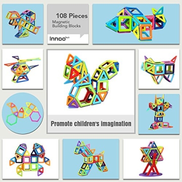 Innoo Tech Magnetic Building Blocks - 108Pcs Set for Kids