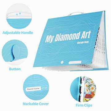 ARTDOT A1 Storage Book for Diamond Painting Kits, Diamond Art Portfolio Folder for Diamond Painting Accessories with 13 Pockets, 26 Views Protectors (34x25.4inches)