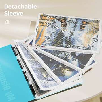ARTDOT A1 Storage Book for Diamond Painting Kits, Diamond Art Portfolio Folder for Diamond Painting Accessories with 13 Pockets, 26 Views Protectors (34x25.4inches)