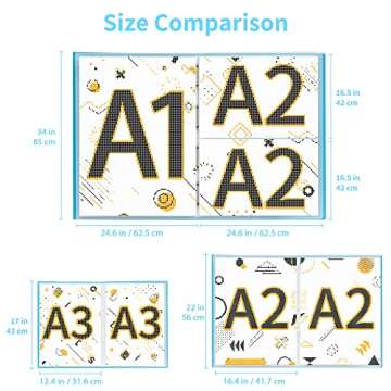 ARTDOT A1 Storage Book for Diamond Painting Kits, Diamond Art Portfolio Folder for Diamond Painting Accessories with 13 Pockets, 26 Views Protectors (34x25.4inches)